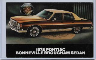 1978 Pontiac Bonneville Brougham Motor Car - Vintage Pa Dealer Postcard Nos