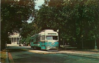 Postcard Washington D.  C.  Transit Silver Sightseer Trolley,  Taken Circa 1960