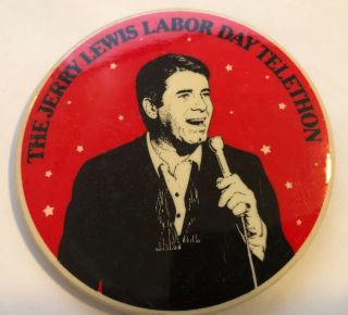 Vintage Jerry Lewis Telethon Pin,  Metal Mda Labor Day 3 