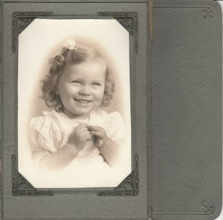 Vintage Photograph Little Girl,  Blonde Curly Hair Bow,  Posed,  San Luis Obispo,  Ca