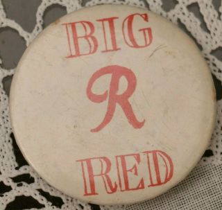 Vintage Rainier Beer Pinback Pin Button " Big Red " Seattle Wa 2.  25 " Diameter Rare