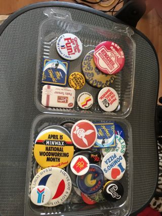 One Pound Of Vintage Advertising Pin - Back Buttons