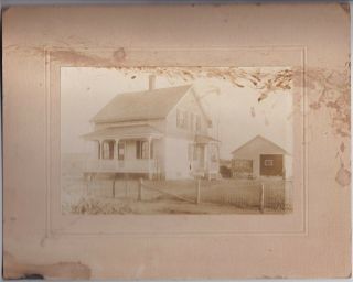 Antique Photo On Card - Country Home And Baker Wagon - Attleboro,  Mass.