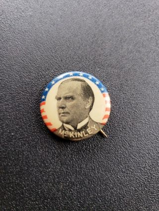 1896 Mckinley Stars Stripes Campaign Pin Back Button Bright Color