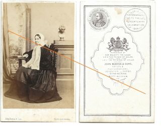 C1863 Cdv Victorian Photograph.  Unknown Woman By John Burton & Sons.