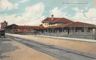 Burlington Railroad Station Hastings,  Nebraska Train Depot Vintage Postcard 1910