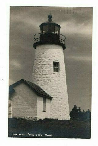 Rppc Pemaquid Point,  Maine Lighthouse 1939 Postcard
