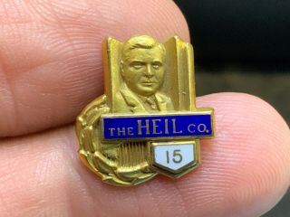 The Heil Co.  Stunning 1/10 10k Gf 15 Years Of Service Award Pin.  Great Detail.