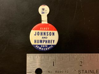 Johnson Humphery - Lyndon B.  Johnson Vintage Political Campaign Pin Tab Button