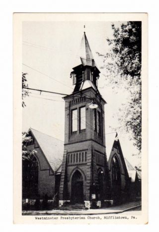 Real Photo Postcard Westminster Presbyterian Church Mifflintown Pennsylvania Pa