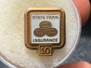 State Farm Insurance 10 Years Of Service Award Pin.  1/10 10k Gold.