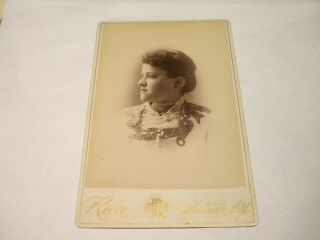 Cabinet Photo Of A Victorian Lady With A Pearl Choker And Pierced Ears
