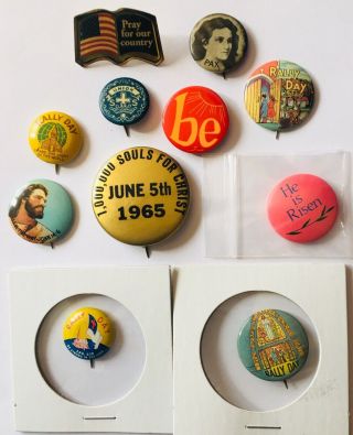 Group Of 11 Religious - Related Campaign Pins