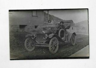 1912 Rppc Postcard Pennsylvania Automobile With License Plate Visable R217