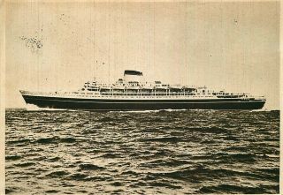 Postcard Italian Ocean Liner " Cristoforo Colombo " - In 1957