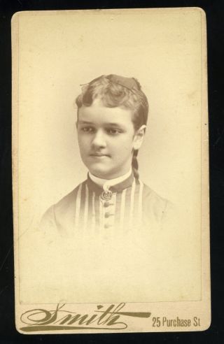 Cdv Photo Of Lady With Great Hair And Period Dress By Smith Of Bedford Ma