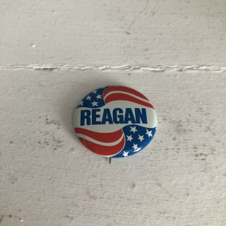 Reagan Ronald American Flag Paul Laxalt Election Political Button Pin Back Vtg
