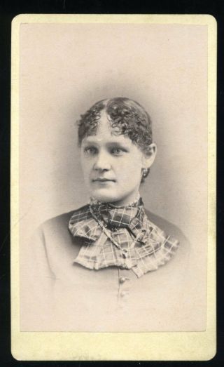Cdv Photo Of Lady With Great Hair Great Period Dress By Hurd 