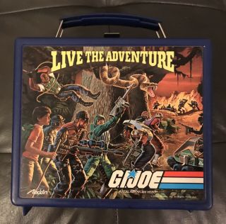 Gi Joe Live The Adventure 1986 Aladdin Lunch Box W/ Vintage Rambo Thermos
