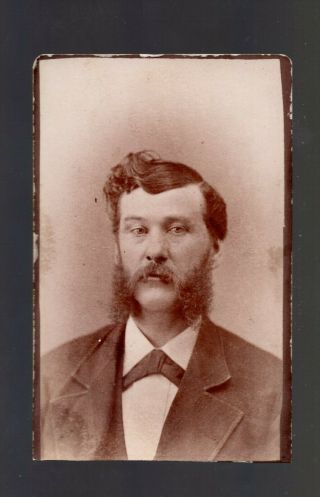 Cdv Photo Of Man With Great Hair Mustache And Mutton Chops