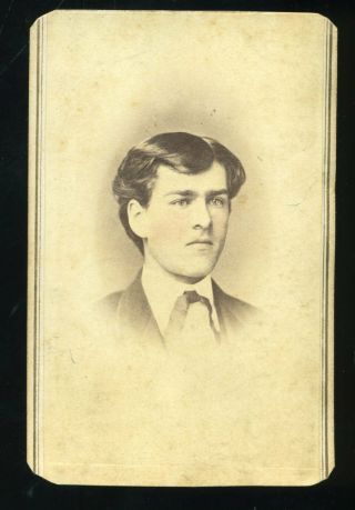 Cdv Photo Of Young Man Great Hair By Thos.  Cummings Of Lancaster Pa