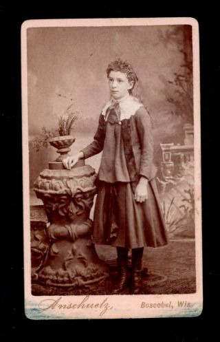 Cdv Photo Of Young Lady Great Ethnic Clothing By Anschuetz Of Boscobel Wi