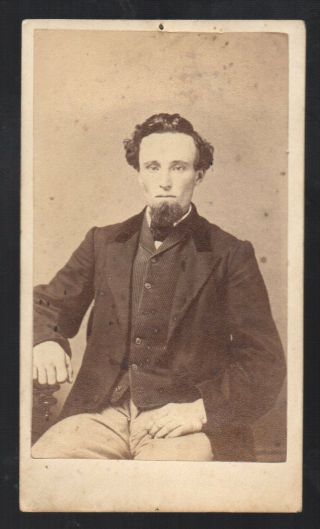 Civil War Era Cdv Photo Of Man Great Goatee By H J Reed Of Worcester Ma