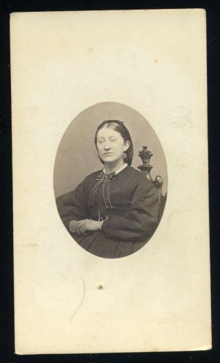Civil War Era Cdv Photo Of Lady Great Dress No Information On Card