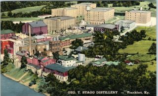 Frankfort,  Ky Kentucky Geo T Stagg Distillery C1940s Linen Postcard