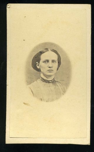 Cwe Cdv Bust Photo High Fashion Lady By H J Reed Of Worcester Ma