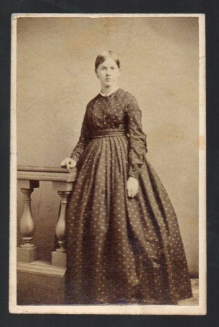 Great Cdv Photo Of Lady In Great Period Dress