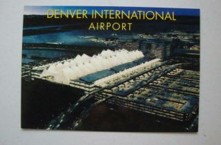 905) Denver Colorado Night View Of Denver International Airport Airplanes