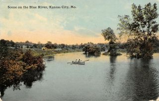 Kansas City Missouri Rowboating On Blue River Have Crippled Boy Next Door 1911