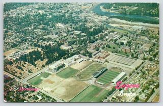 Eugene University Of Oregon Campus Aerial Baseball Diamond Football Stadium 1950
