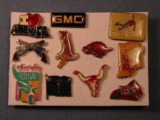 11 Vintage Pinback Lapel - Hat Pin Indiana Flag Kentucky Derby Festival And More