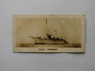 Wills Cigartte Card The Royal Navy No.  15 H.  M.  S.  Adamant Real Photograph