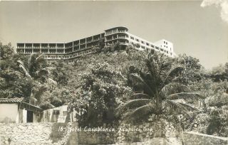 Rppc Acapulco,  Mexico Hotel Casablanca Ca 1940s Real Photo Postcard