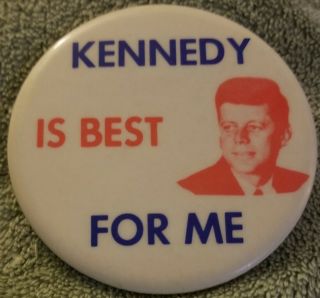 Vintage Jfk Kennedy Political Campaign Pinback Button 2 1/2 " President