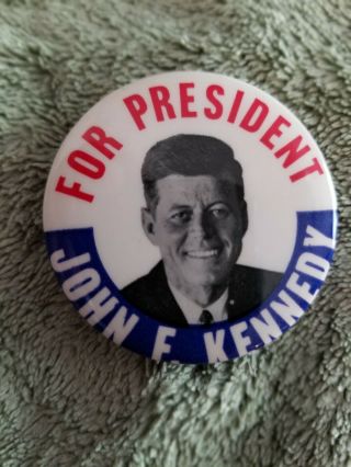 Vintage John F Kennedy Political Campaign Pinback Button 1 3/4 " President