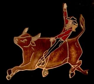 Rodeo Bull Rider Champion Vintage Collector ' s Lapel Pin Jewelry Women’s 3