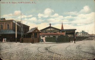 Pawtucket Ri Rr Depot Train Station C1910 Postcard