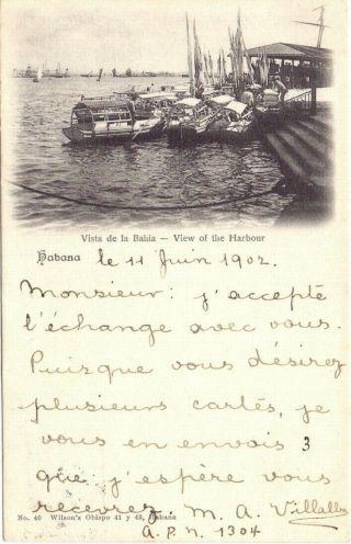 Cuba 1902 Havana - View Of The Harbour & Bay - Postcard By: Wilson 