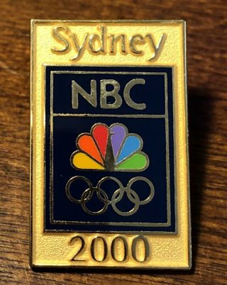 Nbc 2000 Sydney Olympics Media Pin - Ceo Gold Border - Rare Hard To Find