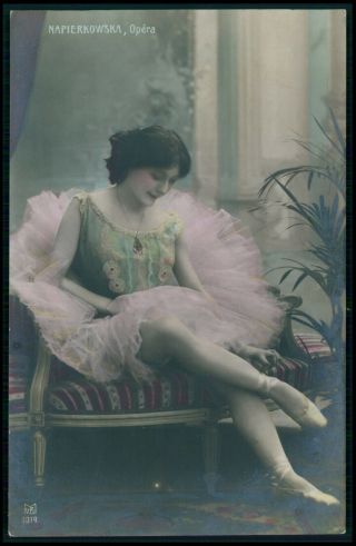 Napierkowska Opera Ballet Dance Dancing Lady 1910s Photo Postcard