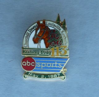 113 Kentucky Derby Abc Sports May 2 1987 Lapel Hat Pin