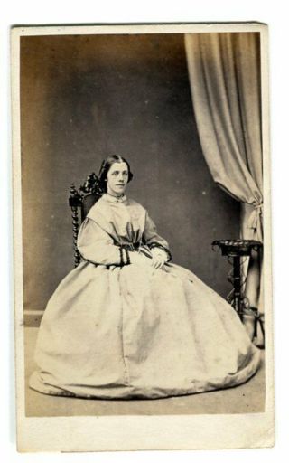 Early Cdv Pretty Young Lady Fashion 1860’s By Nurse Of Burnham Market Norfolk 2