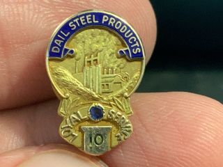 Dail Steel Products 10k Gold 10 Years Of Service Award Pin.