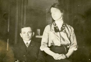 Ps477 Vtg Photo Young Couple C Early 1900 