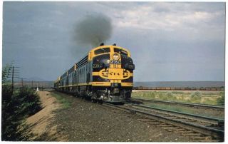 Santa Fe Railroad Emd F7 Freight Train Mexico 1976 Vanishing Vistas Postcard