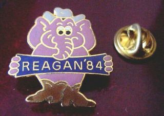 President Ronald Reagan 1984 Gop Elephant In Cowboy Hat & Boots Novelty Pin